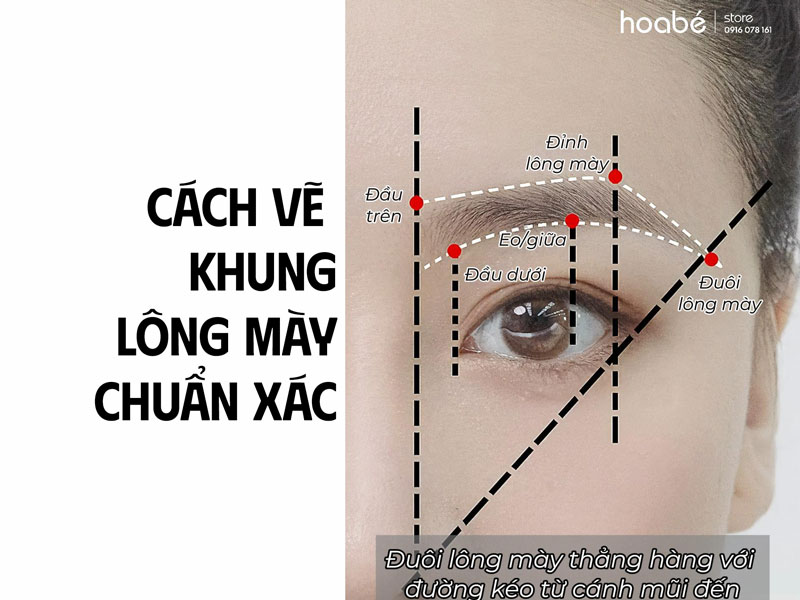 Cách vẽ khung lông mày chuẩn xác trước khi phẩy sợi